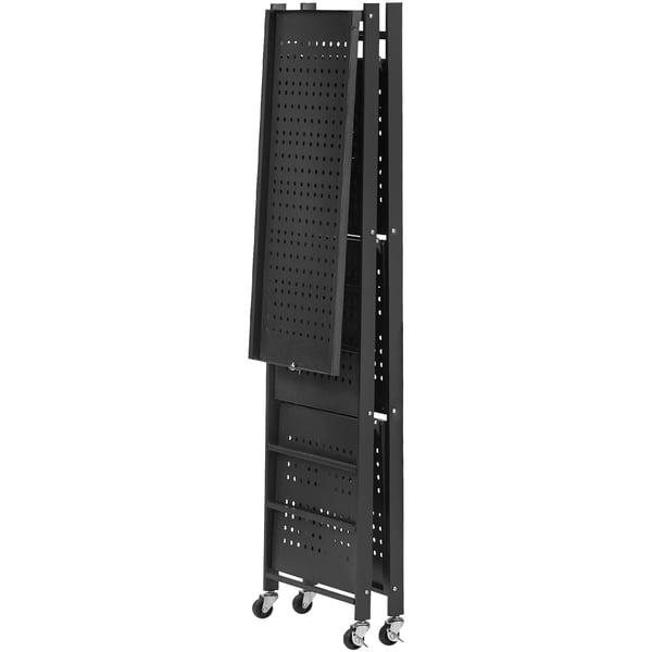 Opbevaringsreol, 66x33x117 cm, Sort, Metal, Sammenklappelig