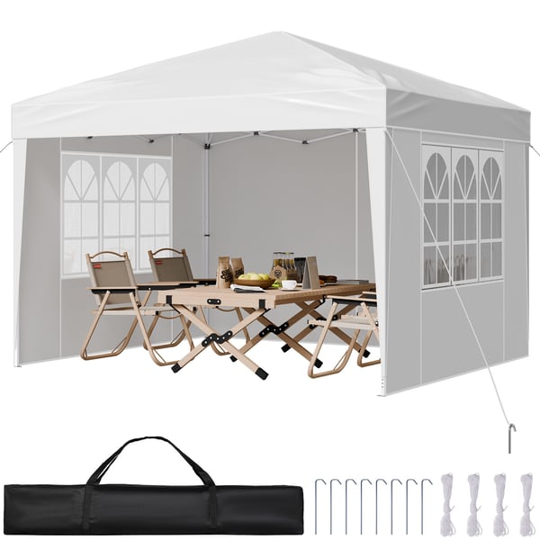 Pavillon, 2,95x2,95x2,63 m, højdejusterbar, udendørs ly