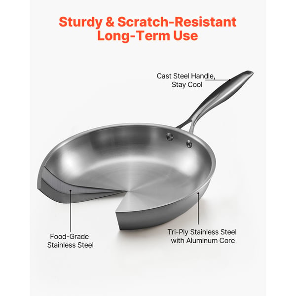 Stekpanneset, 3 delar, 24x28x32 cm, Silver, Rostfritt stål