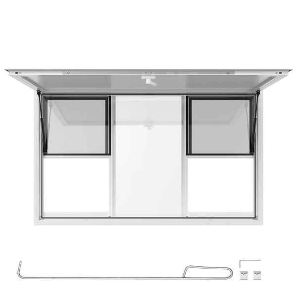 Serveringsvindue, 152x92 cm, aluminiumlegering, salgsbodsvindue