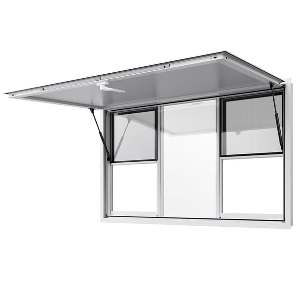 Serveringsvindue, 152x92 cm, aluminiumlegering, salgsbodsvindue