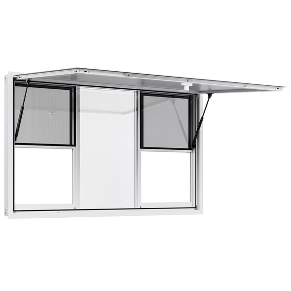 Serveringsvindue, 152x92 cm, aluminiumlegering, salgsbodsvindue