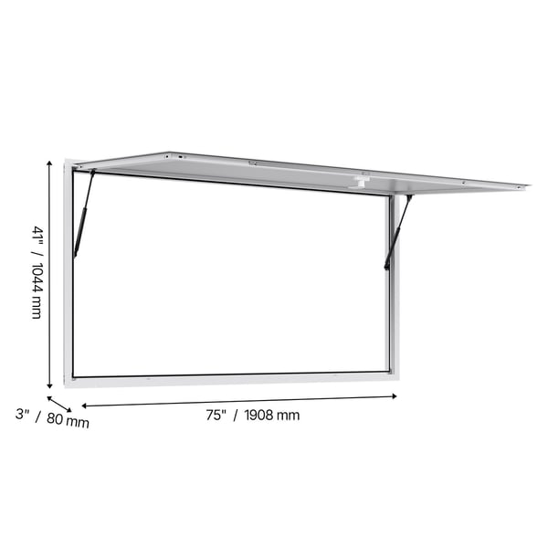 Serveringsfönster, 188x102 cm, Aluminiumlegering, Utlämningsfönster, Regnvattenresistent
