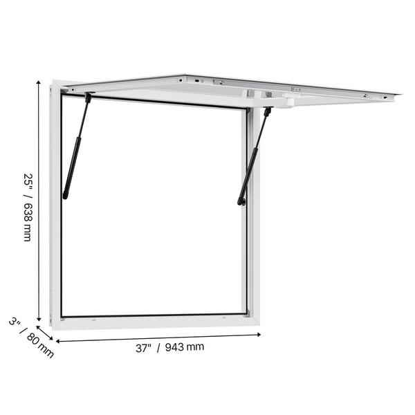 Serveringsvindue, 92x92 cm, aluminiumlegering, udleveringsvindue, regnvandsresistent