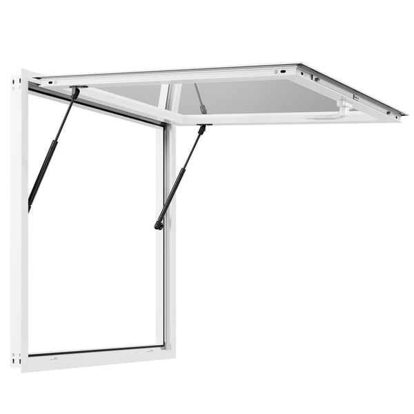 Serveringsvindue, 92x92 cm, aluminiumlegering, udleveringsvindue, regnvandsresistent