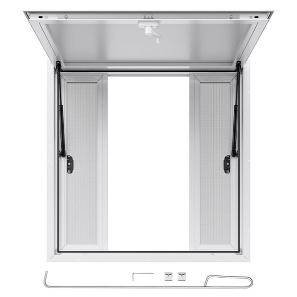 Concessionsvindue, 92x92 cm, aluminiumlegering, serveringsvindue