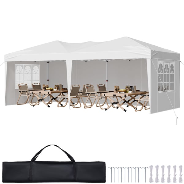 Pavillon, 5,9x2,96 m, højdejusterbar, udendørs ly