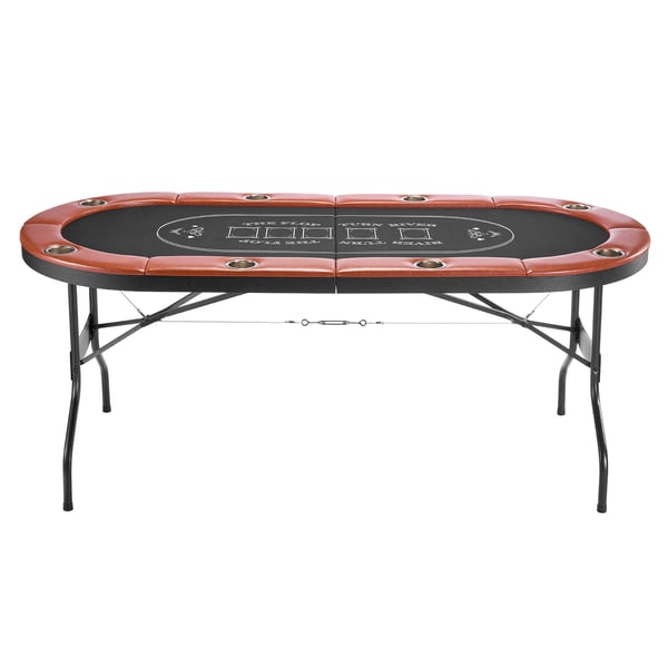 Pokerbord, 183x82x72 cm, Sammenklappelig, Metal, Filt