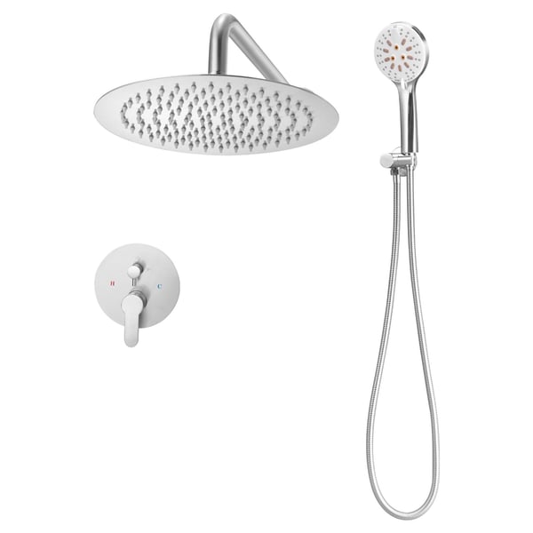 Duschblandare set, 53x24.5x14.5 cm, Borstad nickel, Mässing