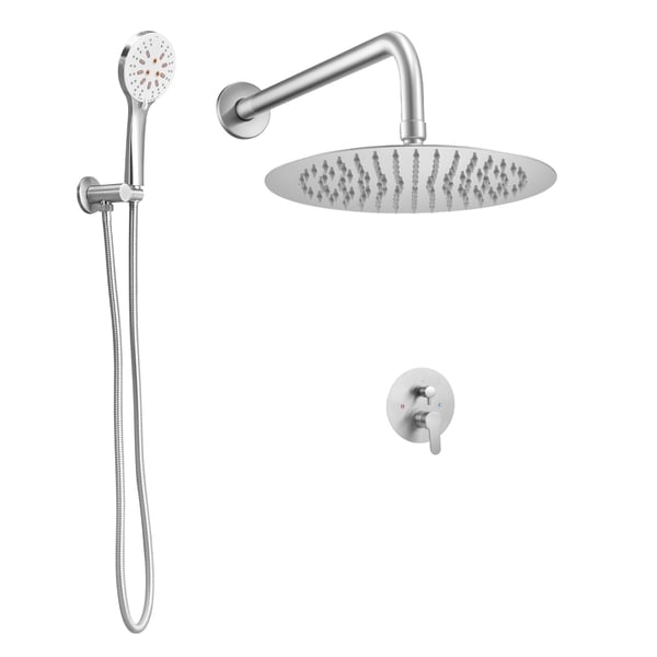Duschblandare set, 53x24.5x14.5 cm, Borstad nickel, Mässing