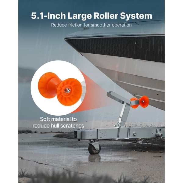 Bådtrailer spilstand, justerbar højde 365x548 mm, 440x190x370 mm, stål