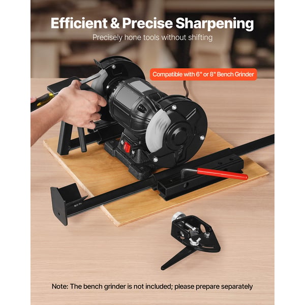 Slibejig-sæt, Multi-Grind System, til 6x15,2x20,3 cm bænkslibere, sort, aluminiumlegering