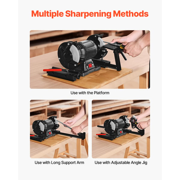 Slibejig-sæt, Multi-Grind System, til 6x15,2x20,3 cm bænkslibere, sort, aluminiumlegering