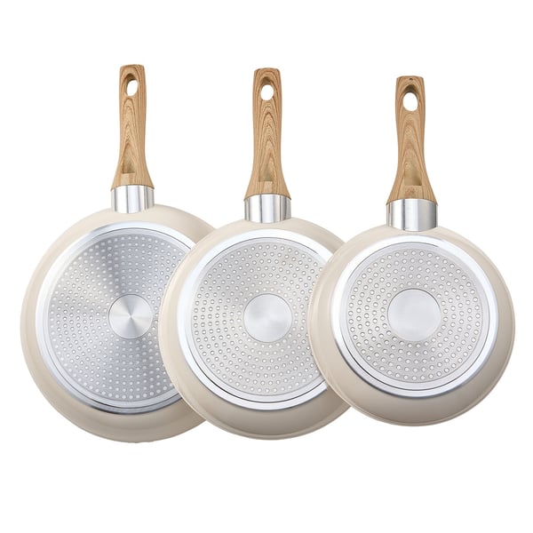Stegepandesæt, 20x24x28 cm, Beige, Aluminium Nonstick Køkkengrej