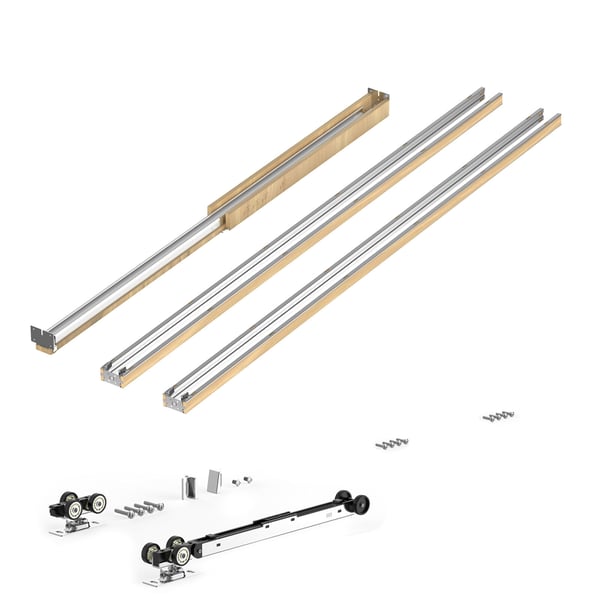 Pocket Door Frame Kit 1545x90x2135 mm Brun Silver, trä, stål