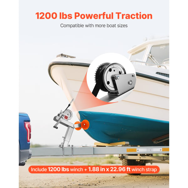 Bådtrailer spilstand med rulle, 440x190x370 mm, stål