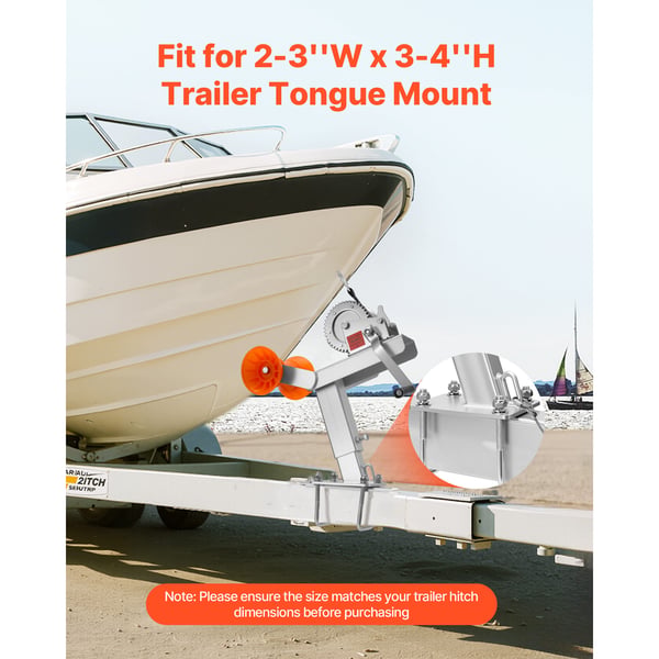 Bådtrailer spilstand med rulle, 440x190x370 mm, stål