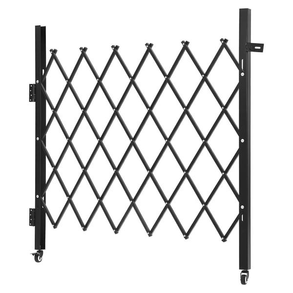 Fällbar säkerhetsgrind, 110x131 cm, Svart, Stål