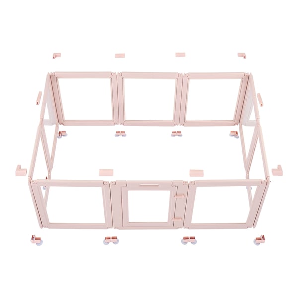Valplåda för hund 154x100x60 cm rosa, plast, vattentät, inomhus födelsekit för husdjur