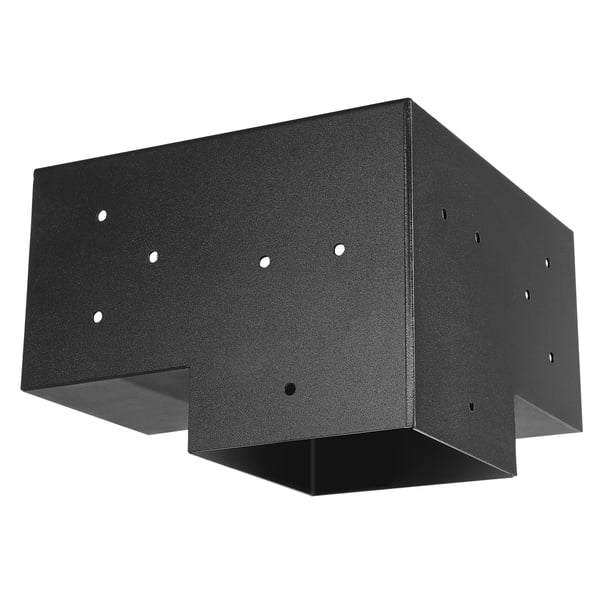 Pergola Beslagsats, 3-vägs hörnbeslag 142x142 mm, Svart, Kolstål