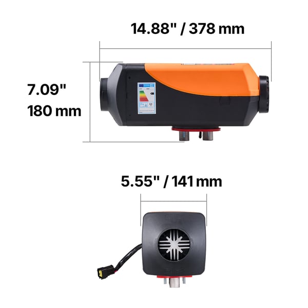Dieselvärmare 378x141x180 mm Orange
