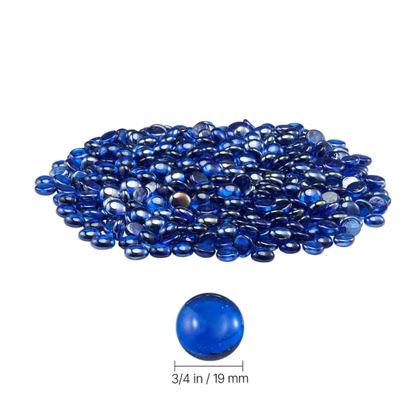 Tulisijan lasihelmet, 19,1 mm, koboltinsininen, korkean lämpötilan kestävä