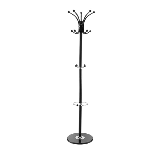 Tøjstativ 37x37x176 cm Sort Metal Marmorfod Paraplyholder