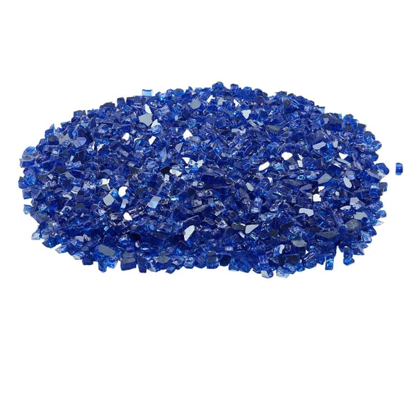 Eldstadsglas, Reflekterande krossat glas 12.7 mm, Koboltblå, Härdat glas