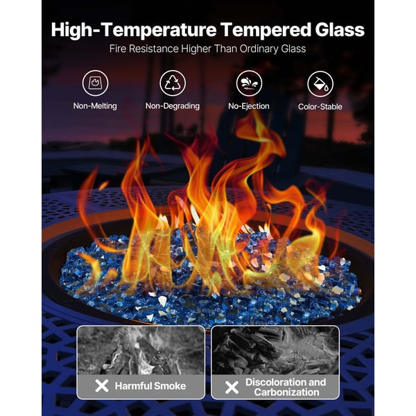 Ildglas, 12,7 mm, Pacific Blue, Hærdet glas