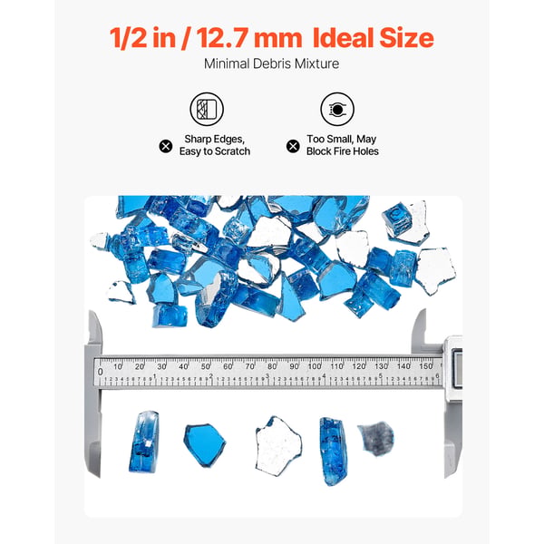 Ildglas, 12,7 mm, Pacific Blue, Hærdet glas