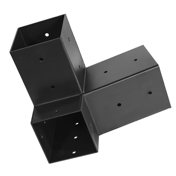 Pergola beslagssæt, 92x92 mm, kulstofstål, sort, udendørs beslag