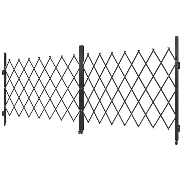 Taittuva turvaportti, 370x160.5 cm, musta, teräs