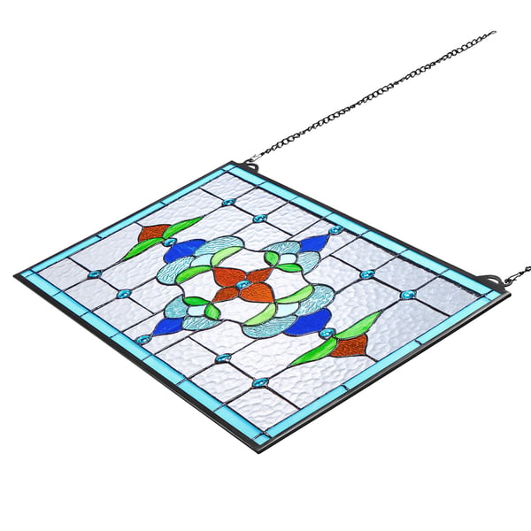 Farvet glasvinduepanel, 66,4x40,2x0,5 cm, Flerfarvet, Glas