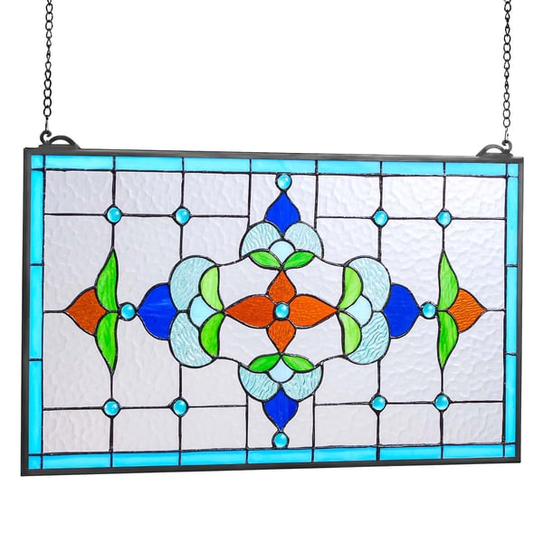 Farvet glasvinduepanel, 66,4x40,2x0,5 cm, Flerfarvet, Glas