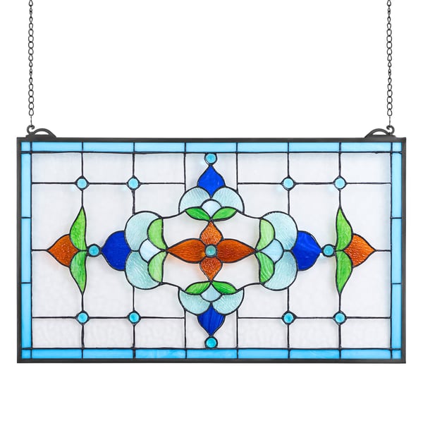 Farvet glasvinduepanel, 66,4x40,2x0,5 cm, Flerfarvet, Glas