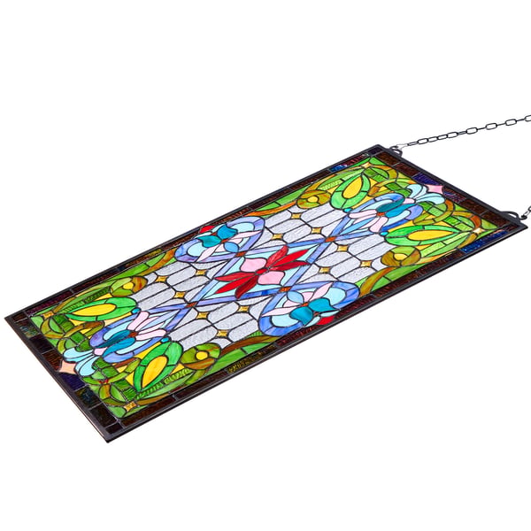 Fönsterpanel i färgat glas, 43,3x73,1 cm, Hängande, Glas