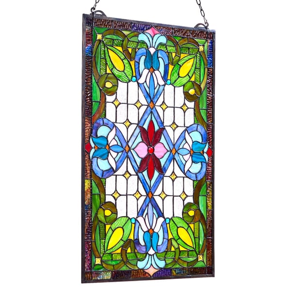 Fönsterpanel i färgat glas, 43,3x73,1 cm, Hängande, Glas