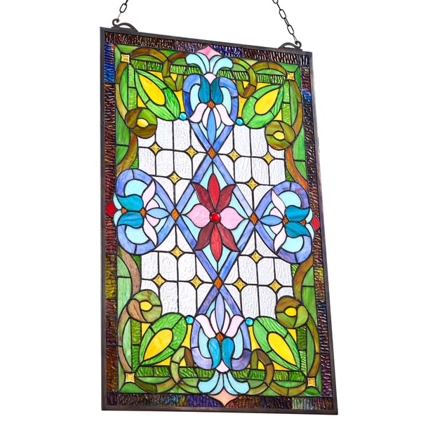 Fönsterpanel i färgat glas, 43,3x73,1 cm, Hängande, Glas