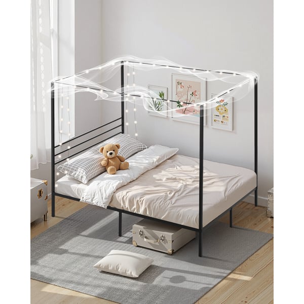 Himmelsängram, Queen Size, 209,5x153x183 cm, Svart, Metall