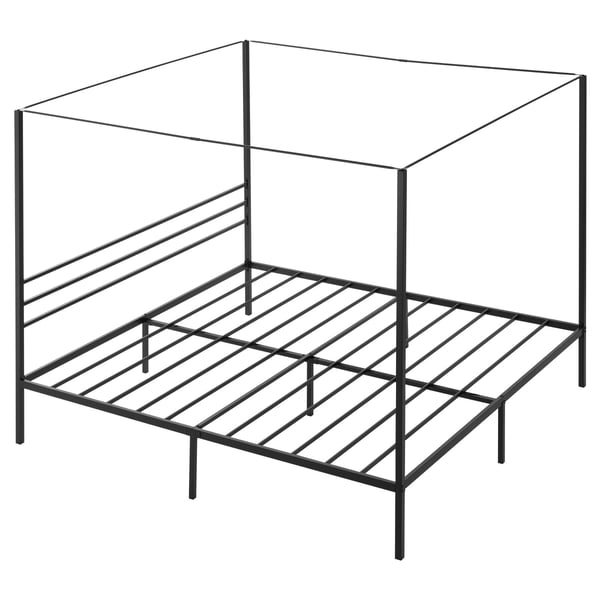 Himmelsengestel, King Size, 209,5x193x183 cm, Sort, Metal
