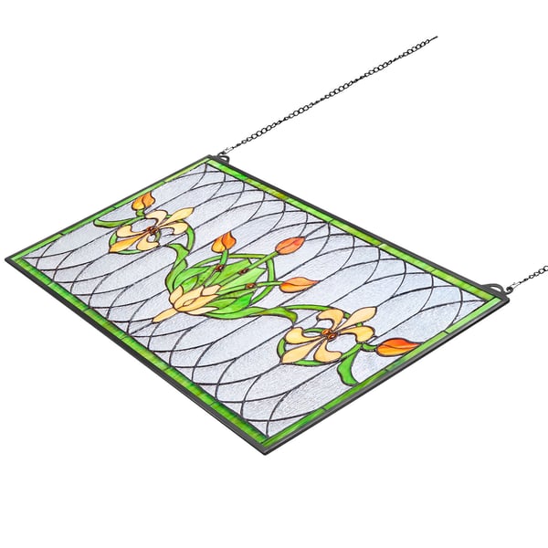 Farvet glasvinduepanel, 81x43,3x0,45 cm, Flerfarvet, Glas