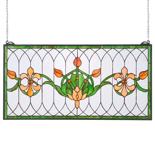 Farvet glasvinduepanel, 81x43,3x0,45 cm, Flerfarvet, Glas