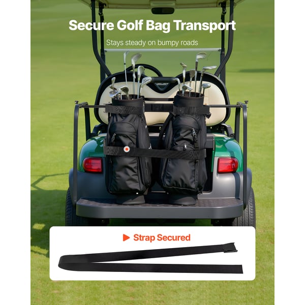 Golfvogn Taskeholder, 137x19,5x6,1 cm, Sort, Justerbar Stål