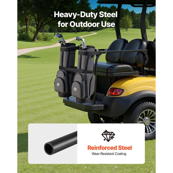 Golfvogn Taskeholder, 137x19,5x6,1 cm, Sort, Justerbar Stål
