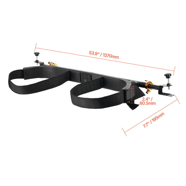 Golfvogn Taskeholder, 137x19,5x6,1 cm, Sort, Justerbar Stål