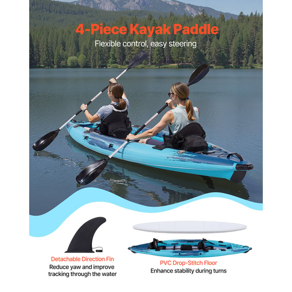Uppblåsbar kajak, 438x109x32,5 cm, 2-personer, PVC