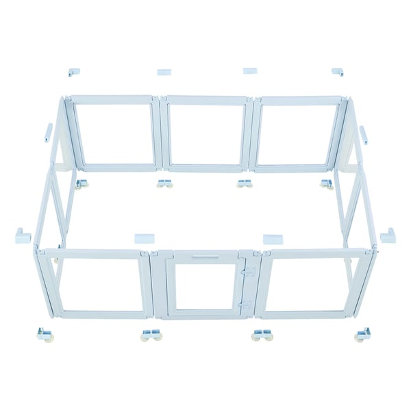 Valplåda för hund 193x124,5x76,5 cm transparent plast, vattentät inomhus födselkit för husdjur