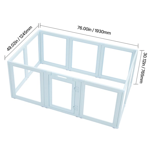 Valplåda för hund 193x124,5x76,5 cm transparent plast, vattentät inomhus födselkit för husdjur