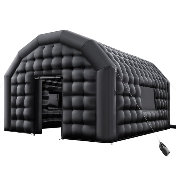 Oppustelig natklub 6x5x3,66 m, sort, Oxford-stof