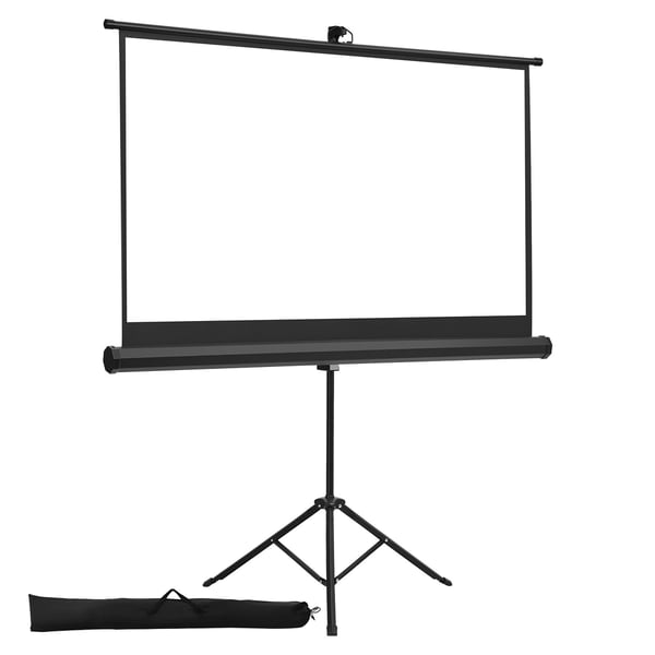 Projektorlærred, 146x72x135-181 cm, Sort, Bærbart stativ
